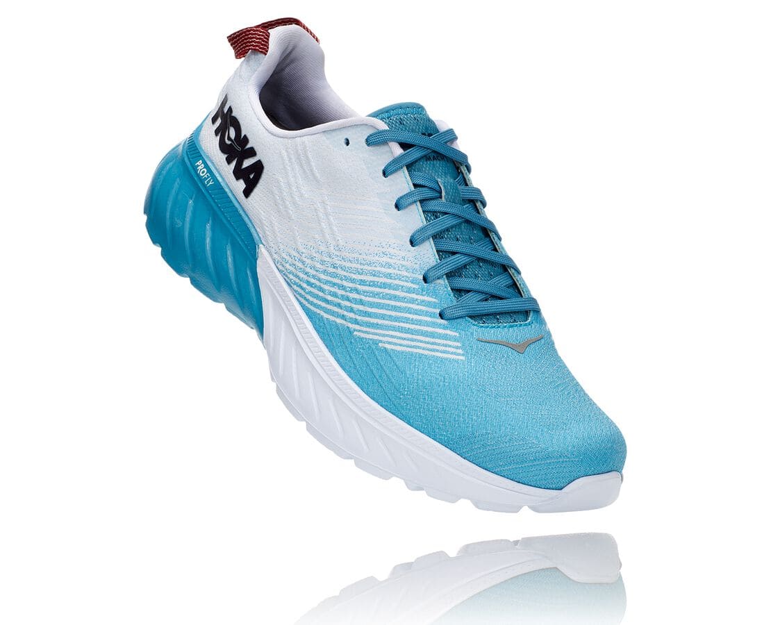 Hoka One One Mach 3 Herren Breite Laufschuhe Blau / Weiß | (DE-8319YWGVL)